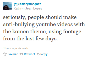 A very serious anti-bullying message from Kathryn Jean Lopez