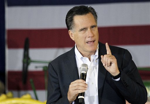 Republican presidential candidate, former Massachusetts Gov. Mitt Romney speaks at the Mississippi Farmers Market in Jackson, Miss., Friday, March 9, 2012. (AP Photo/Rogelio V. Solis) (AP)