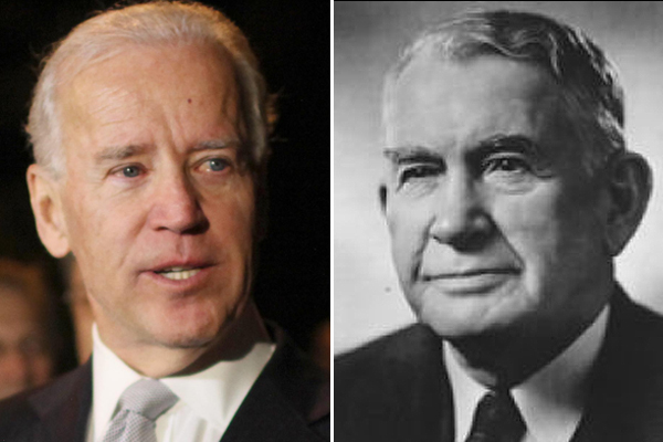 Joe Biden and Alben Barkley (AP Alexandre Meneghini/Wikipedia)
