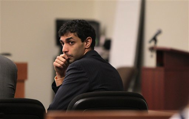 Dharun Ravi waits for the judge to explain the law to the jury before they begin their deliberations during his trial at the Middlesex County Courthouse in New Brunswick, N.J. on Wednesday, March 14, 2012 (AP Photo/The Star-Ledger, John O'Boyle, Pool)