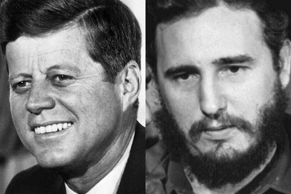 John F. Kennedy and Fidel Castro (Wikipedia)