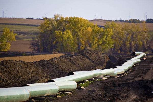 The Keystone Oil Pipeline is pictured under construction in North Dakota. (Reuters)