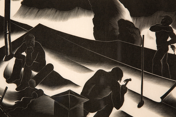 Paul H. Landacre, "Amateurs," 1937. Wood engraving. (© Estate of Paul Landacre/Licensed by VAGA, New York, NY)