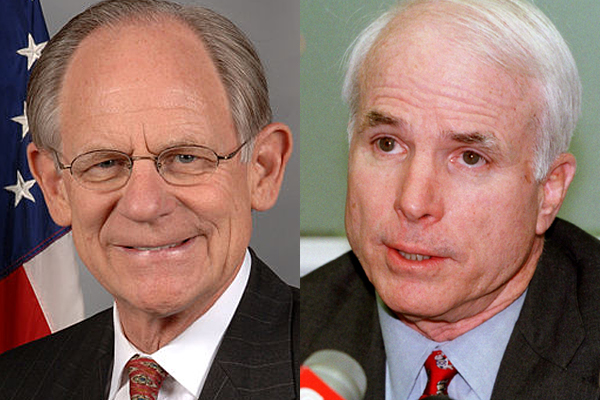 Rep. Mike Castle and Sen. John McCain (Reuters/Wikipedia)