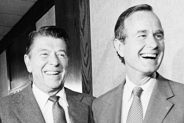 Ronald Reagan and George H.W. Bush in 1980