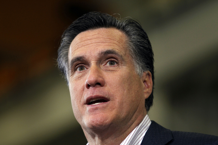 Republican presidential candidate, former Massachusetts Gov. Mitt Romney holds a town hall meeting at Taylor Winfield in Youngstown, Ohio, Monday, March 5, 2012. (AP Photo/Gerald Herbert) (Gerald Herbert)