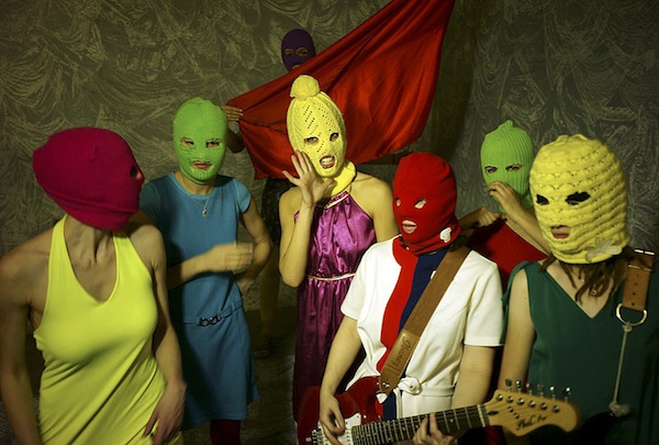 Seven members of the band Pussy Riot (Wikipedia)