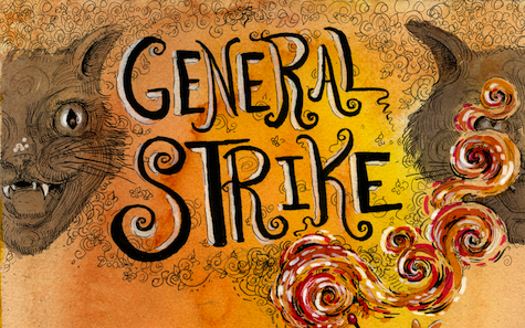 A detail from a poster promoting May 1. General Strike (Molly Crabapple and John Leavitt)