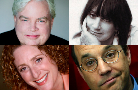 Clockwise, from top left: Frank Conniff, Merrill Markoe, David Feldman, Judy Gold
