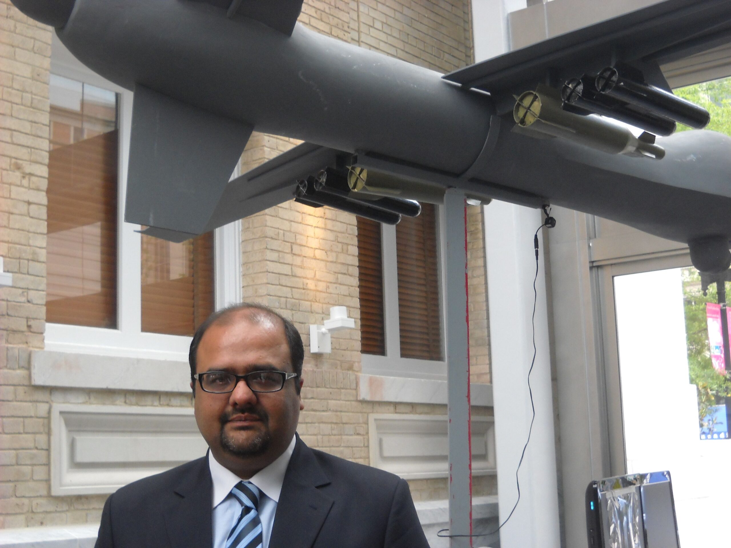 Pakistani lawyer Shahzad Akbar at a Washington conference on U.S. drone war.