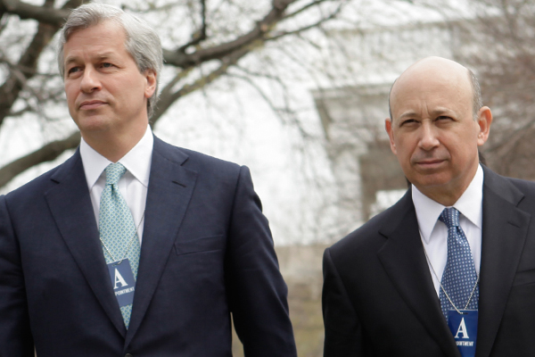 JPMorgan CEO Jamie Dimon and Goldman Sachs CEO Lloyd Blankfein (AP/Evan Vucci)