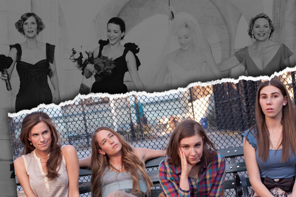 The casts of "Sex and the City" (top) and "Girls"