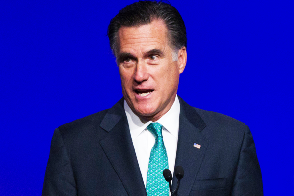 Mitt Romney speaks at the Newspapers Association of America / American Society of News Editors luncheon gathering in Washington, Wednesday, April 4. (AP/Manuel Balce Ceneta)