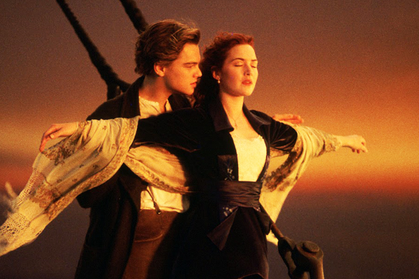 Leonardo DiCaprio and Kate Winslet in "Titanic"