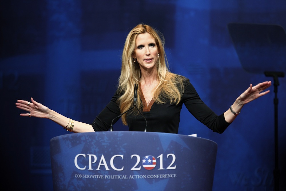 Political commentator and author Ann Coulter addresses the American Conservative Union's annual Conservative Political Action Conference (CPAC) in Washington, February 10, 2012. (Reuters/Jim Bourg)