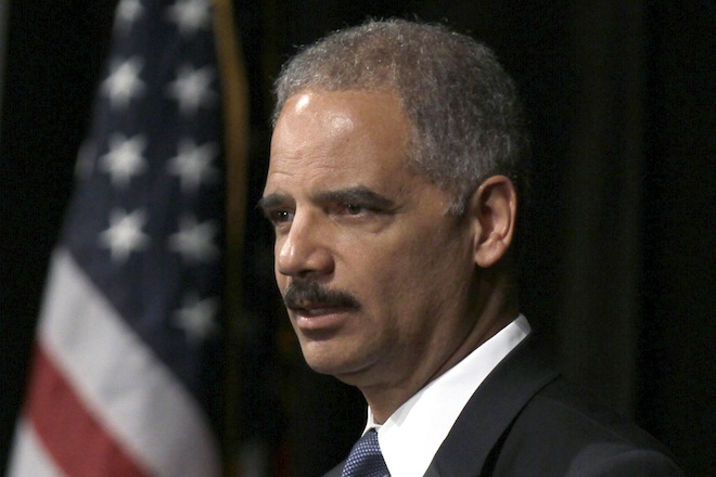 Attorney General Eric Holder speaks in Little Rock, Ark. on April 24, 2012. (AP/Danny Johnston)