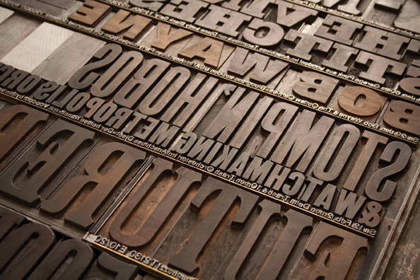 Wood and lead type for “Voodoo Rhythm Dance Night!” poster