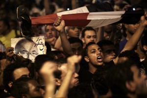 The revolutionary youth of Egypt return to Tahrir to protest the outcome of the Egyptian presidential election, Cairo, Egypt. (AP Photo/Fredrik Persson)