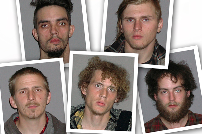 The five men arrested on April 30 for plotting to blow up a bridge near Cleveland, Ohio. (AP/FBI)
