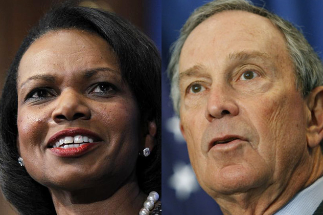 Condoleezza Rice and Michael Bloomberg (AP)