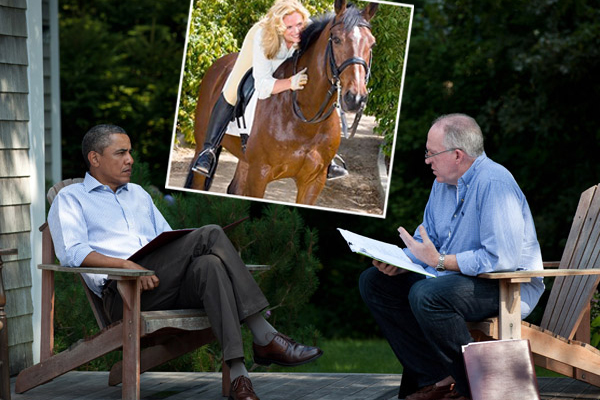Ann Romney, inset, President Obama and John Brennan (The White House)