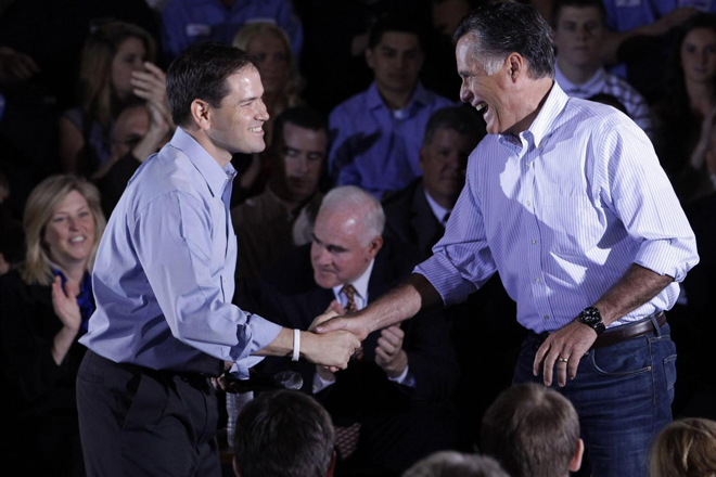 Marco Rubio and Mitt Romney (AP/Jae C. Hong)