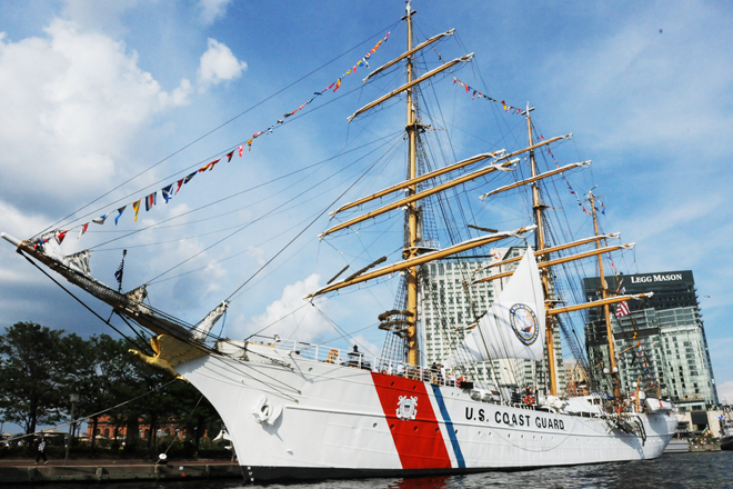 A Coast Guard ship in Baltimore on June 15.