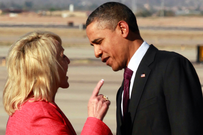 Jan Brewer and Barack Obama (AP)