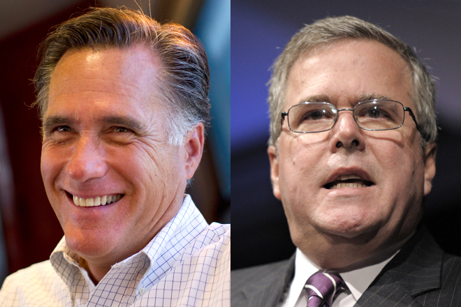Mitt Romney and Jeb Bush (AP)