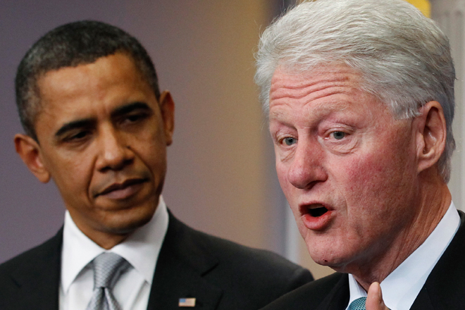 Barack Obama and Bill Clinton (Reuters/Jim Young)