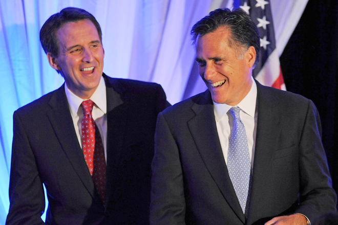 Tim Pawlenty and Mitt Romney (AP/Craig Lassig)