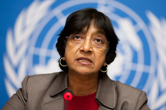 Navi Pillay v. drone war (Reuters/Valentin Flauraud)