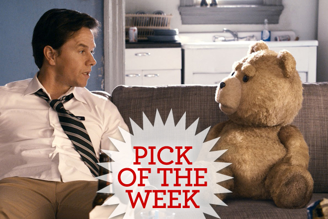 Mark Wahlberg and Ted in "Ted"