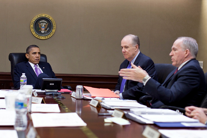 President Obama being briefed by members of his national security team in the Situation Room (AP/The White House)