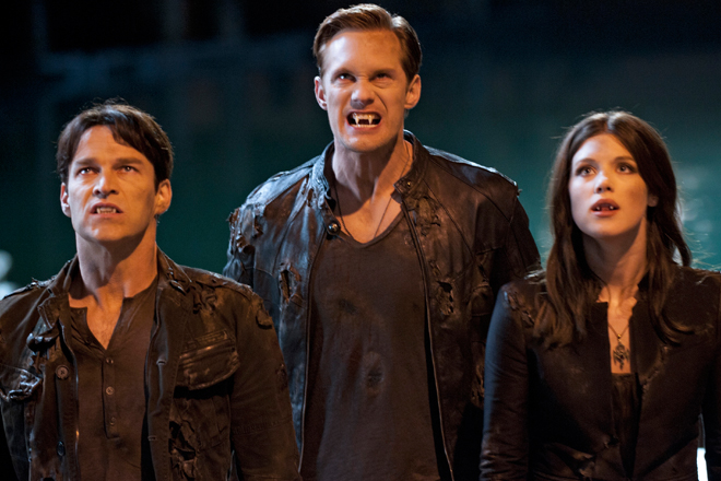 Stephen Moyer, Alexander Skarsgard and Lucy Griffith in "True Blood"