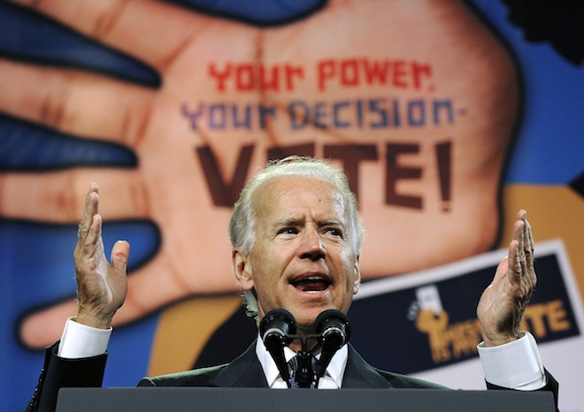 Vice President Joe Biden addresses the NAACP annual convention, Thursday, July 12, 2012, in Houston. (AP/Pat Sullivan)
