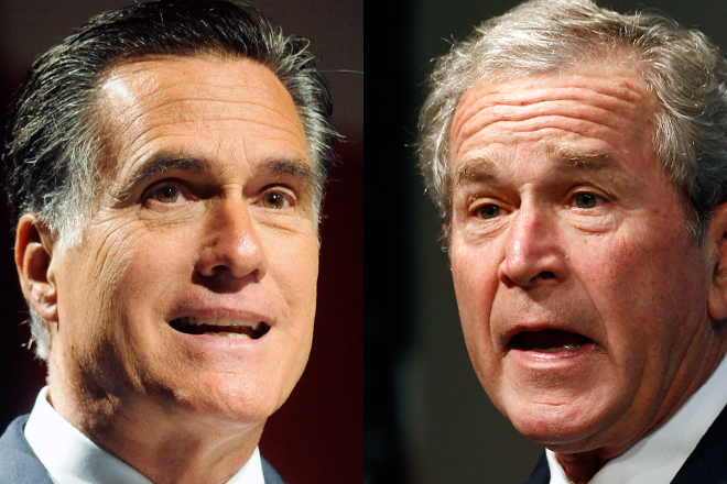 Mitt Romney and George W. Bush (Reuters)