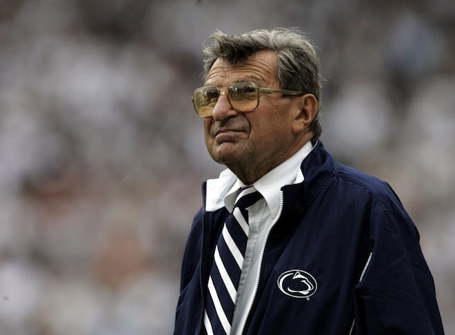 Penn State coach Joe Paterno watches the college football game against Youngstown State from the side lines Saturday, Sept. 16, 2006,  in State College, Pa. (Associated Press/Carolyn Kaster)