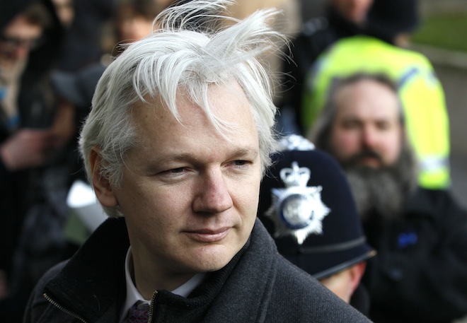 WikiLeaks founder Julian Assange arrives at the Supreme Court in London in February. (AP/Kirsty Wigglesworth)