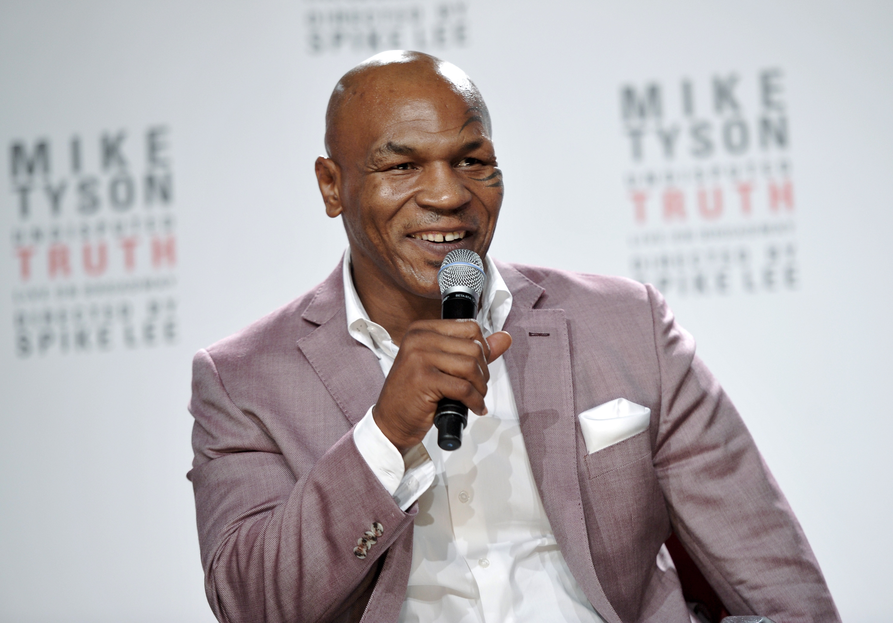 Former heavyweight boxer Mike Tyson announces "Mike Tyson: Undisputed Truth" a one man show on Broadway (AP/Evan Agostini)