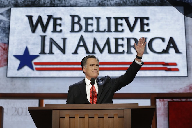 the Republican National Convention in Tampa, Fla., on Thursday, Aug. 30, 2012. (AP/Charles Dharapak)