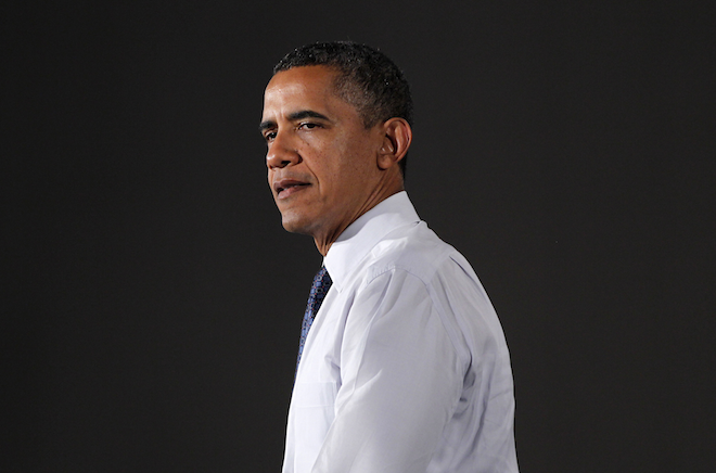 President Barack Obama speaks at a campaign event at the John S. Knight Center, Wednesday, Aug. 1, 2012, in Akron. (AP/Pablo Martinez Monsivais)