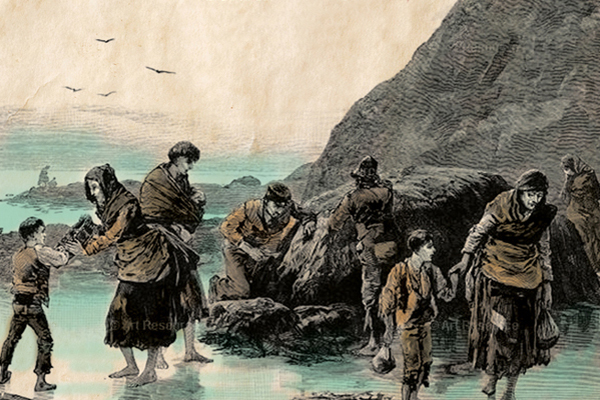 A detail from the cover of "The Graves are Walking"