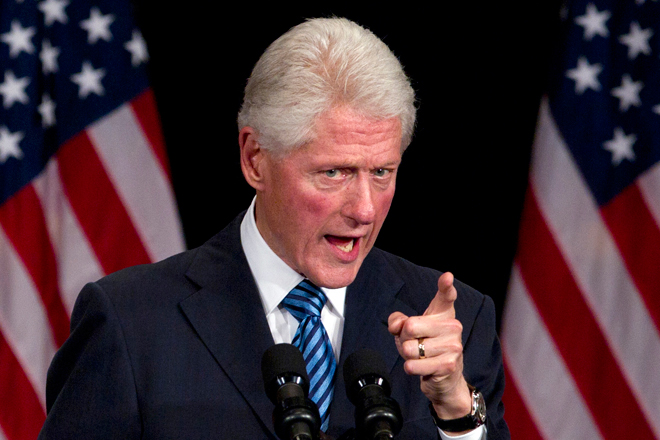 Bill Clinton speaks during a campaign event for President Obama. (AP/Carolyn Kaster)