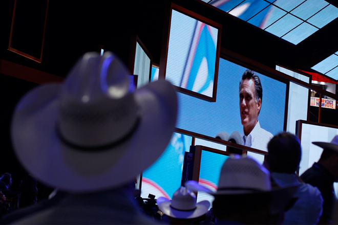 Texas delegates on the floor of the Republican National Convention in Tampa. (Reuters/Shannon Stapleton)