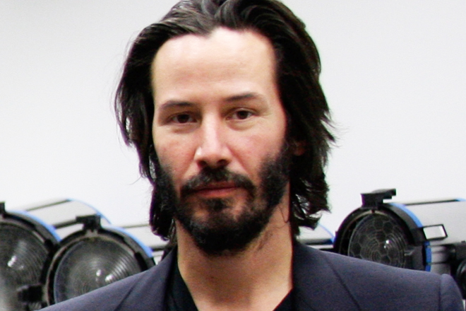 Keanu Reeves on the set of "Side by SIde"
