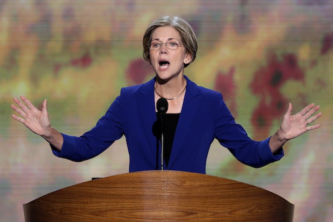 Senate candidate from Massachusetts Elizabeth Warren addresses the Democratic National Convention in Charlotte, N.C., on Wednesday, Sept. 5, 2012. (AP/J. Scott Applewhite)