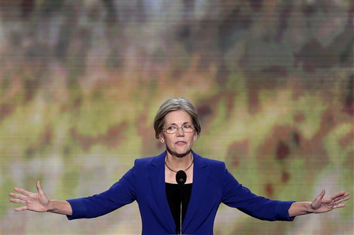 Senate candidate from Massachusetts Elizabeth Warren addresses the Democratic National Convention. (AP/J. Scott Applewhite) (Associated Press)