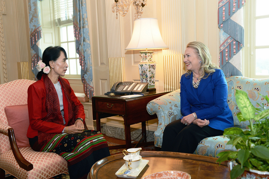 Daw Aung San Suu Kyi and Hillary Rodham Clinton. (State Department)
