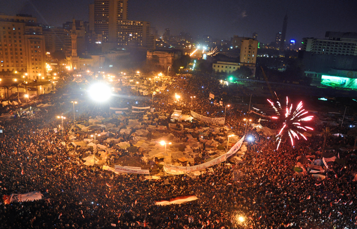Tahrir Square, February 2011 (Wikimedia/ Jonathan Rashad)